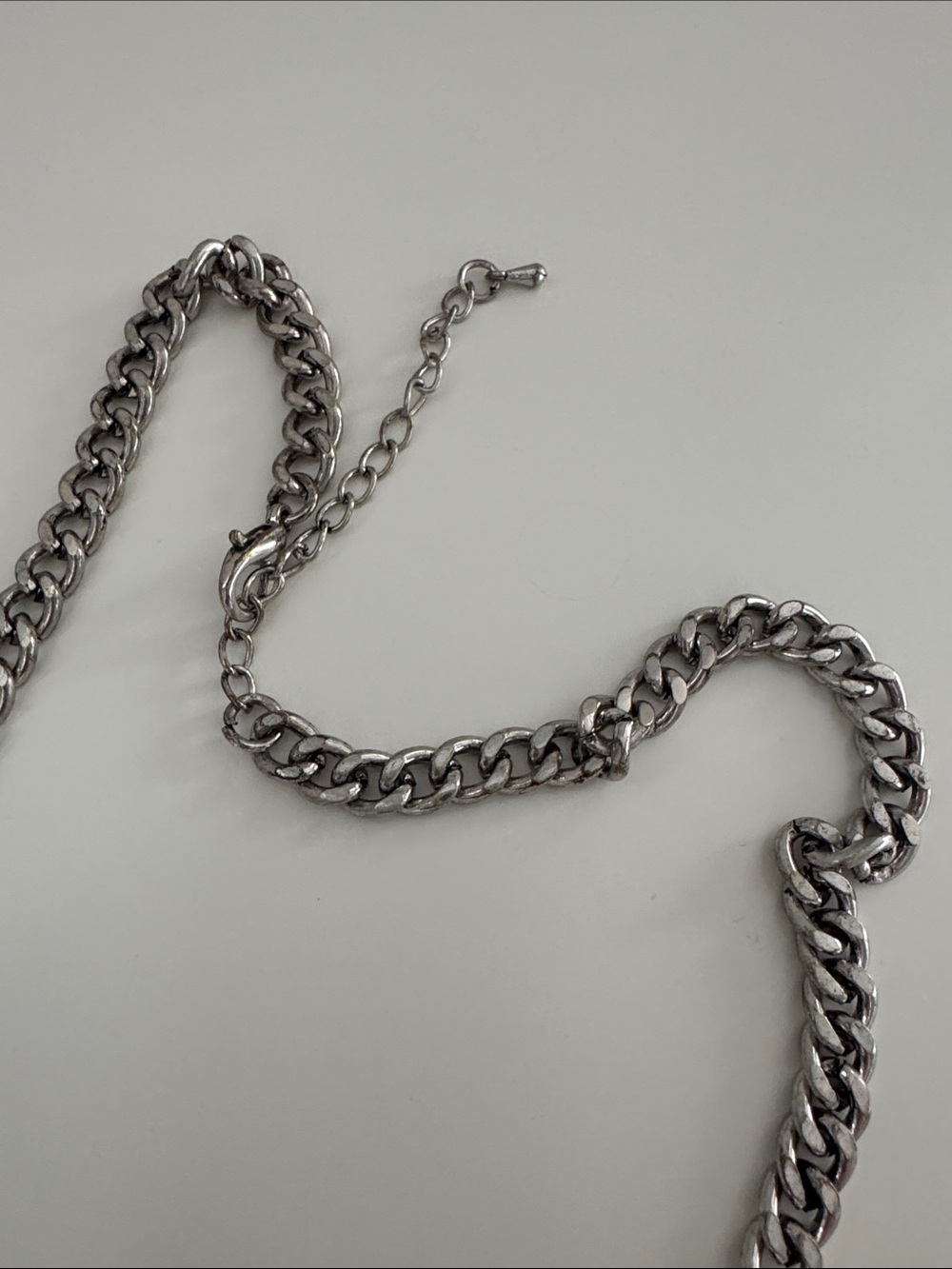 Crystal Teardrop Statement Necklace - Silver Tone - Picture 3 of 3